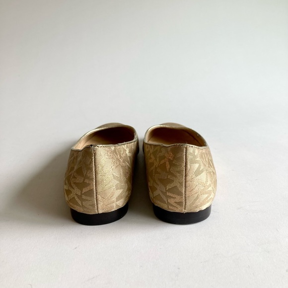 Michael Kors Cream Gold Canvas Signature Logo Flats size 7 - Picture 9 of 14